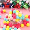 100pcs/set Colorful Plush Poms Ball Applique Make Hairband Scarf Mittens Crafts