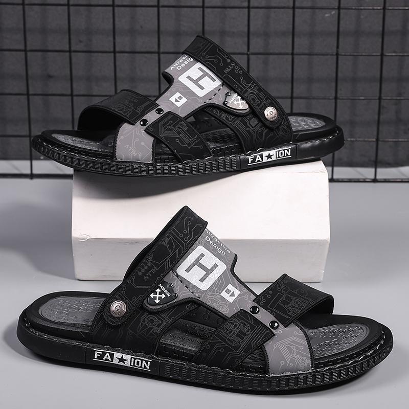 Mode Sommer Herren Echtleder Sandalen Outdoor Römische Sandalen Strand Rutschfest Lässig Leicht Offene Zehen Jungen Sportsandalen