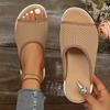 Women's Sandals Elegant Knitted Wedge Sandals Lightweight and Breathable Casual Sandals
