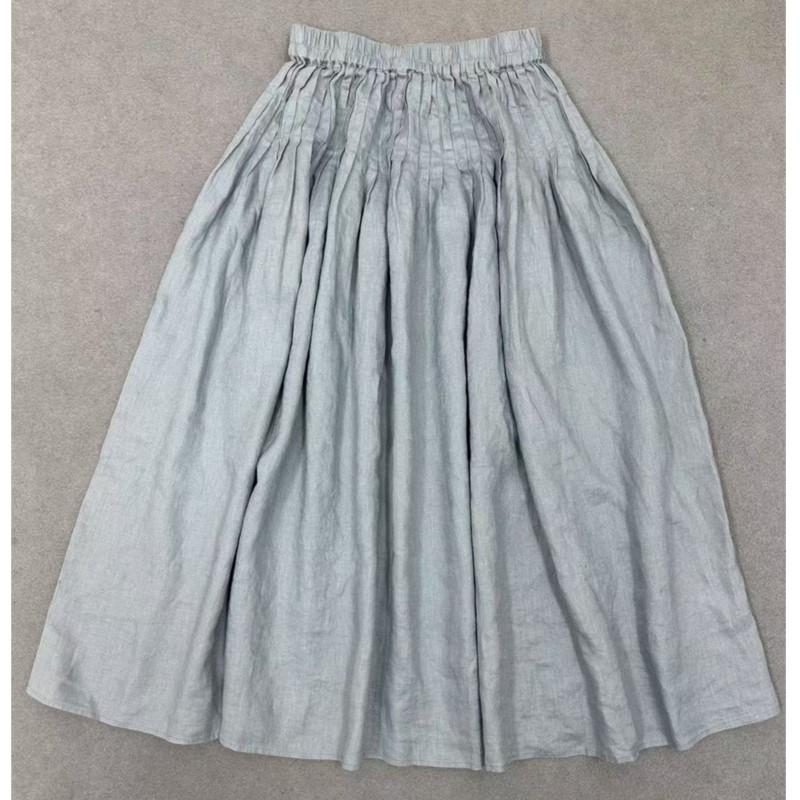 Johnature Japanese Pressed Drawstring Skirts Spring Summer Casual Versatile All Match Women Skirts