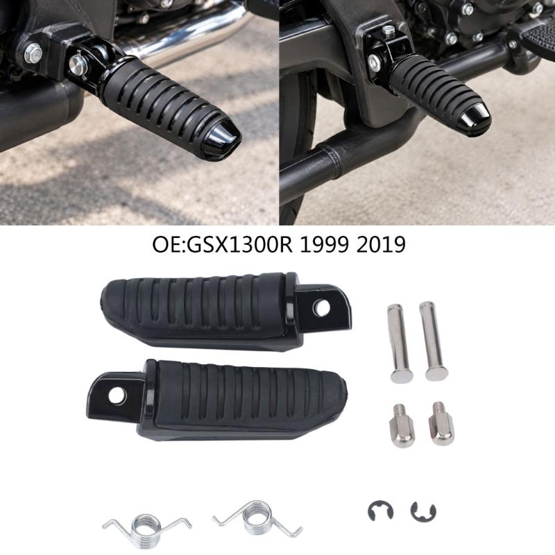 Front Footrest Replacement Set for GSX1300R 1999-2019, ABS Construction with Grooves Across Foot-Contact Areas