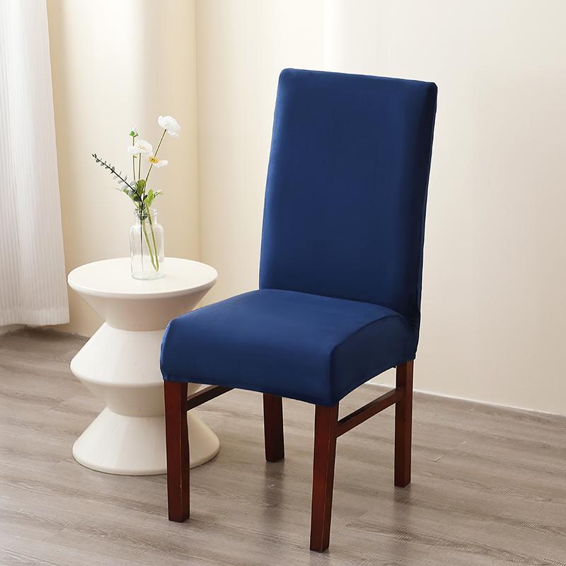 

1/6Pcs Velvet Dining Chair Cover Solid Color Elastic Chair Covers Winter Warm Removable Seat Slipcover For Wedding Banquet Home 1piece Chair Cover