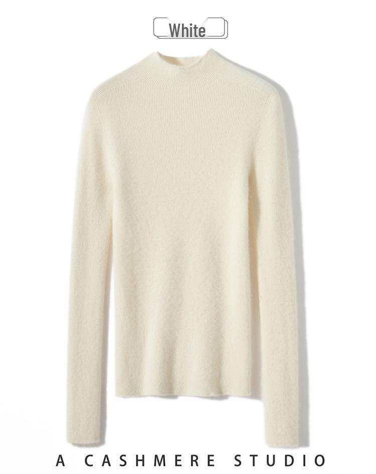 Women's 100% Pure Cashmere Half-High Collar Sweater - New Autumn/Winter Knit Pullover