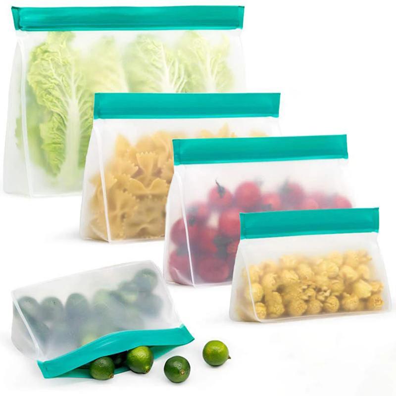 Peva Food Storage Bag Upgrade Leakproof  Reusable Ziplock Silicone Bag