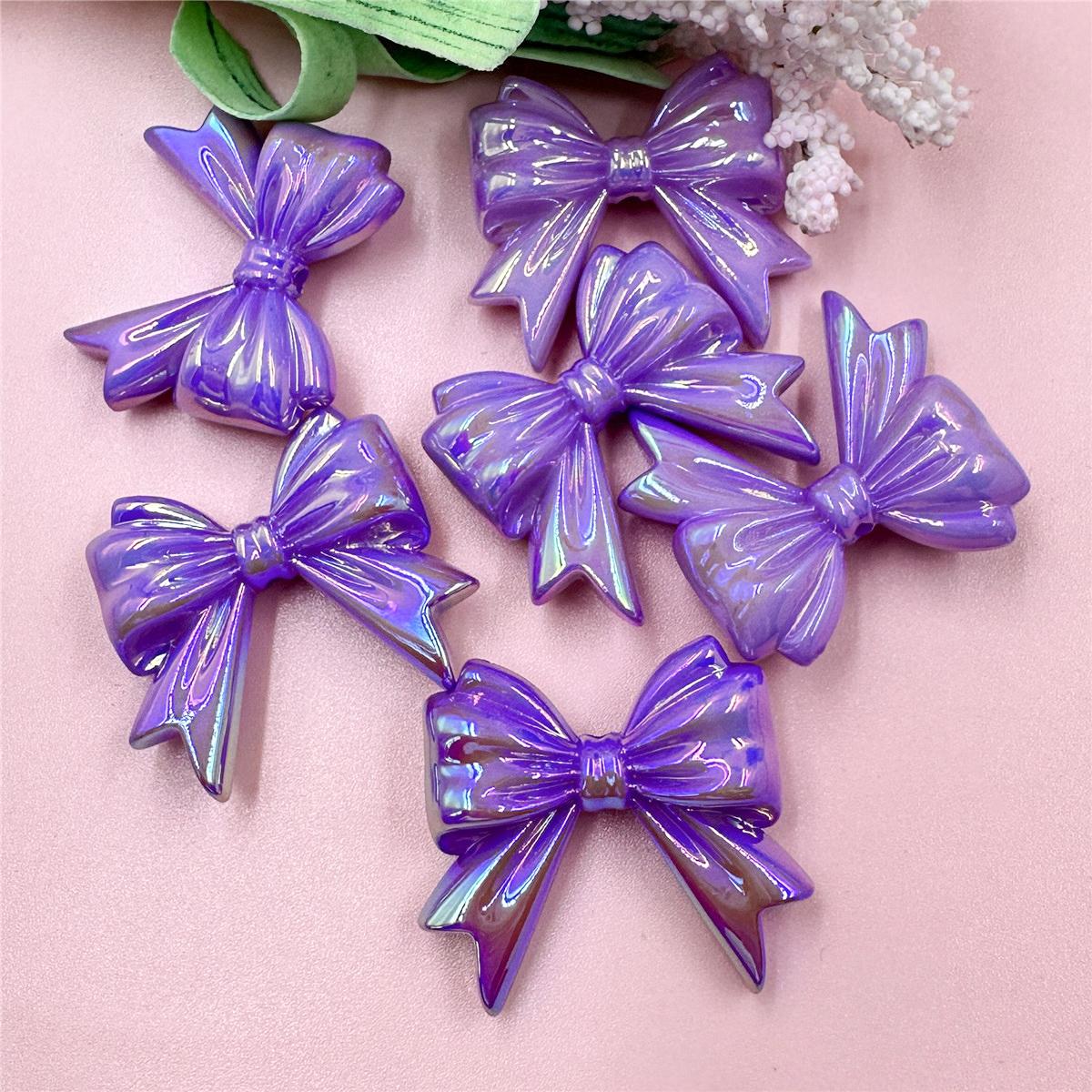 

Изготовление ювелирных изделий ручной работы, бисер, ожерелье, браслет, бант, сделай сам, фурнитура 6 шт. 32,3*36,6 мм для изготовления большого банта, акриловые бусины ручной работы фиолетовый