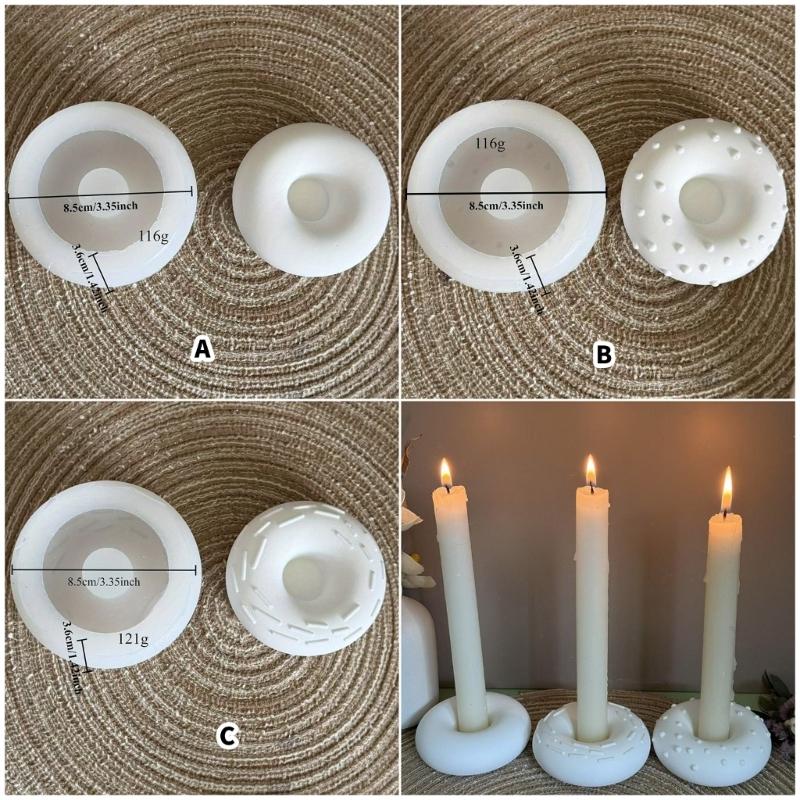 Flexible Starke Silikon Runde Kerzenhalterform Für DIY Handgemachte Bastelarbeiten Und Harzgießprojekte