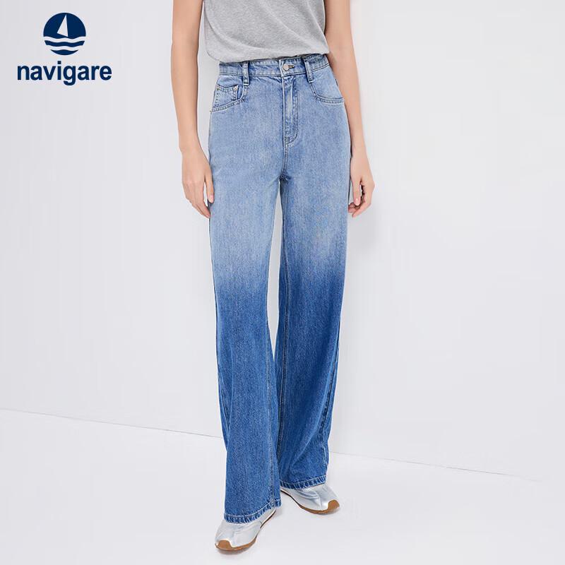 

Navigare Women s Gradient Patchwork Straight-Leg Jeans XL