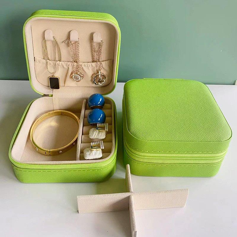 Mini scatola portaoggetti portatile per gioielli, custodia per gioielli, custodia in pelle, orecchini, collana, anello, display per organizzatore di gioielli