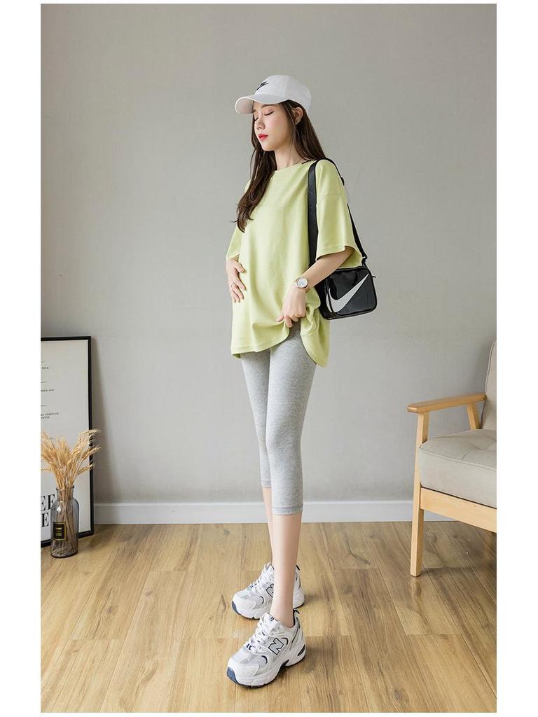 Högmidjade sommarleggings för gravida med smal passform och magstöd