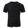 Summer New Men's Short Sleeve T-shirt Casual Round Neck Textured Design Fashion Lightweight Breathable Male Tops