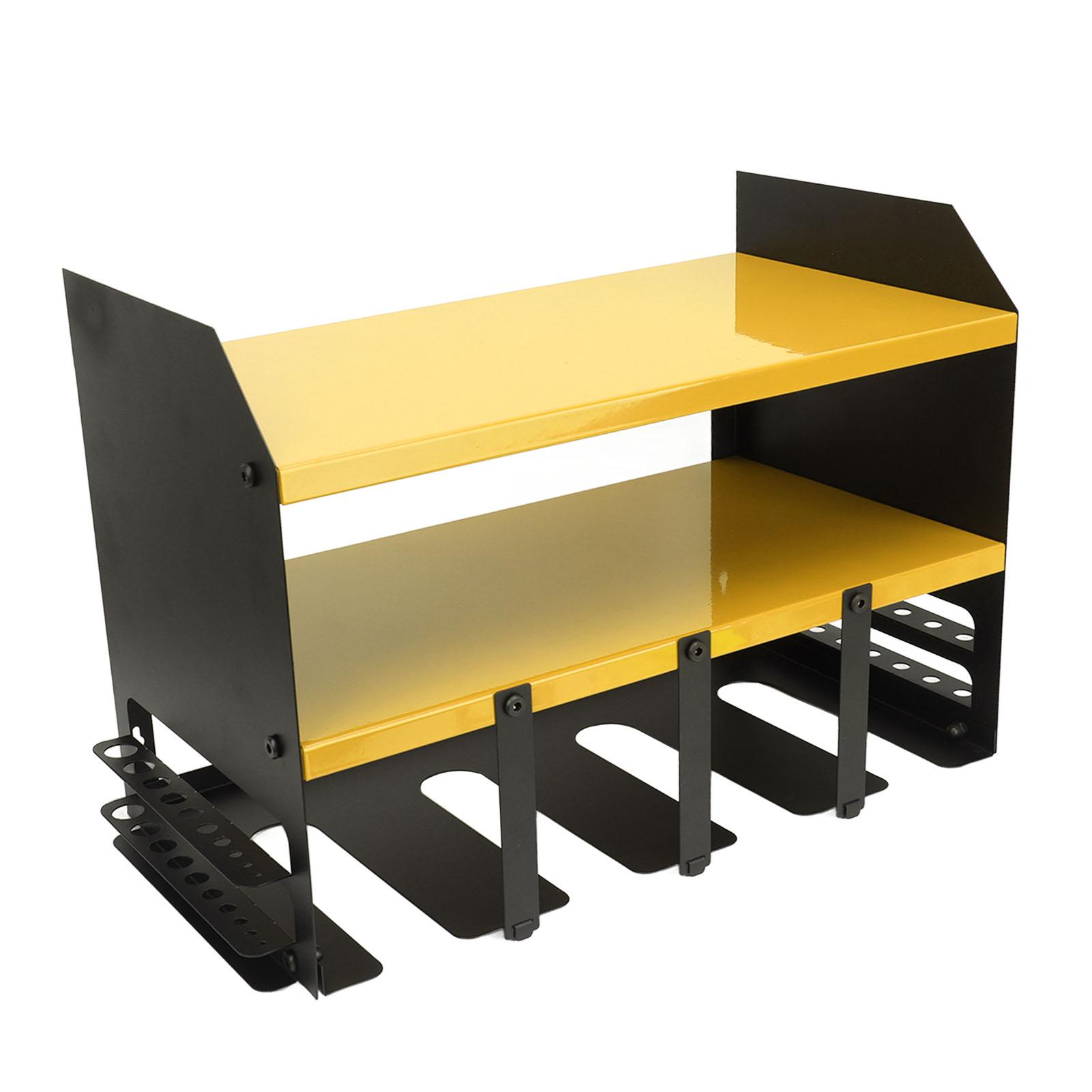 

Power Tool Organizer 4 Slots Iron Structure Multifunctional Compact Drill Holder Wall Mount for Workshop Warehouse жёлтый