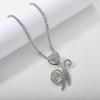 26 Flower Letter Necklace: Hip Hop Heart Pendant with Full Diamond Inlaid Tennis Chain for Women