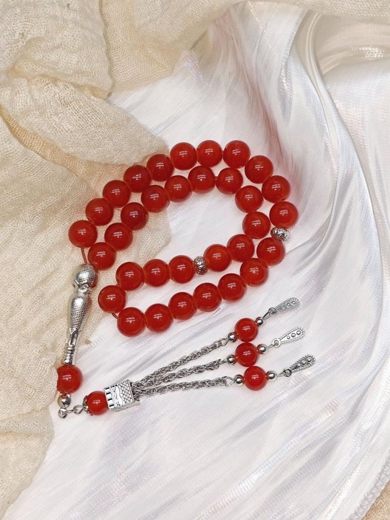 New 10-cent 33-bead solid-color Muslim prayer bracelet, Kaaba pendant, Islamic Tasbih prayer beads