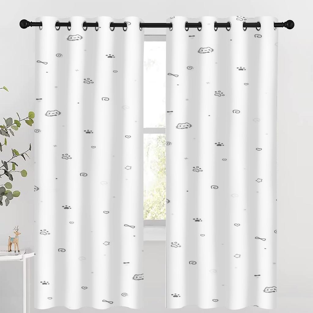 Cute Cartoon Pattern Blackout Curtains Suitable For Children'S Bedrooms, Perfect For Boys And Girls With A Childlike Innocence.