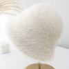 New Solid Color Plush Fisherman's Hat Children's Winter Warm Ear Protector Basin Hat Shows Small Face Versatile Bucket Hat