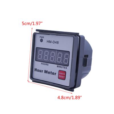Licznik godzin HM-D48 Cyfrowy licznik godzin 0?999,99h Timer AC 220V do kosiarki spalinowej Generatora ciągnika rolniczego Licznik godzin pracy