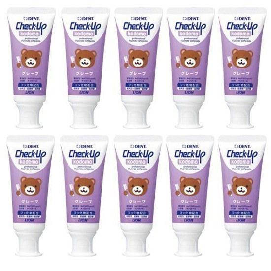 Lion Dental Check-Up Kodomo 10 pieces Toothpaste 60g Children Grape Materials Childrens