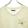 STUD MUFFIN Logo patch Long sleeve V neck sweater 2 white knit Men's Used