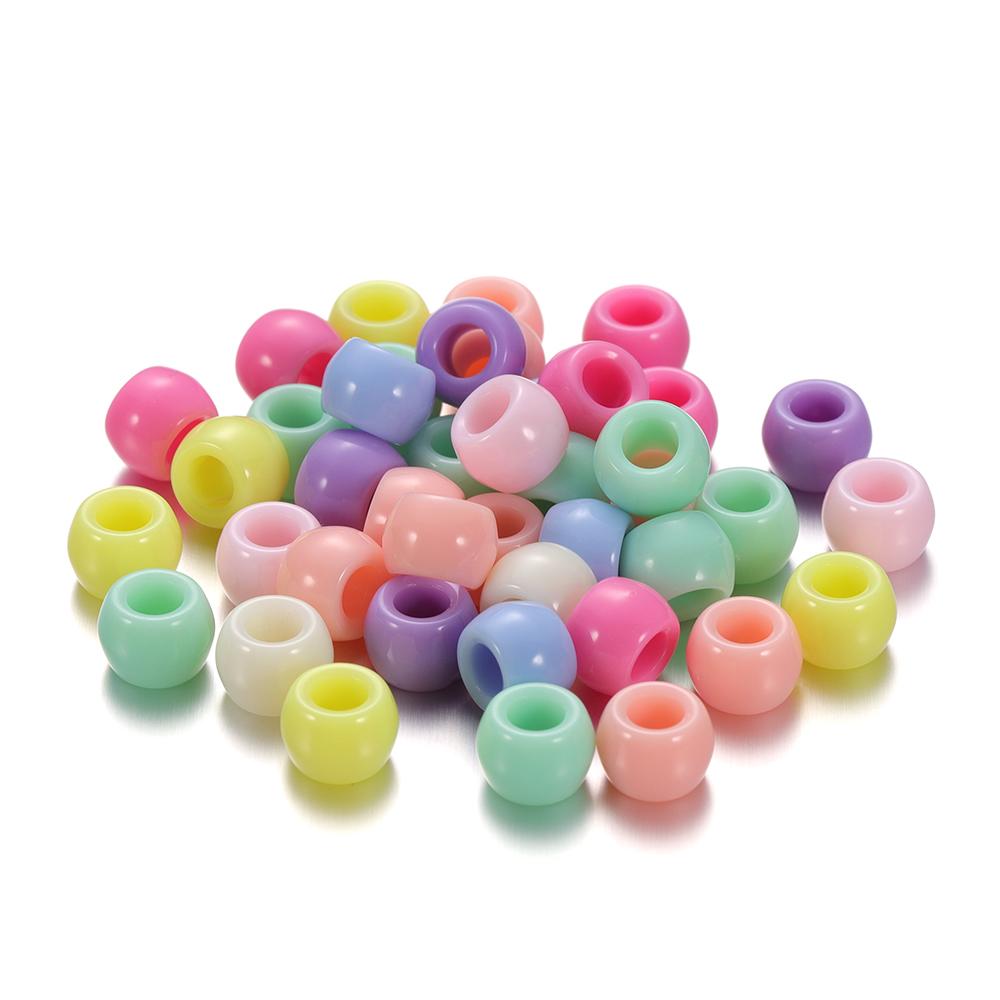 50/100Pcs 8.3mm Candy Color Large Hole Acrylic Beads Spacer Loose Beads for DIY Jewelry Making Findings Accessories Supplies