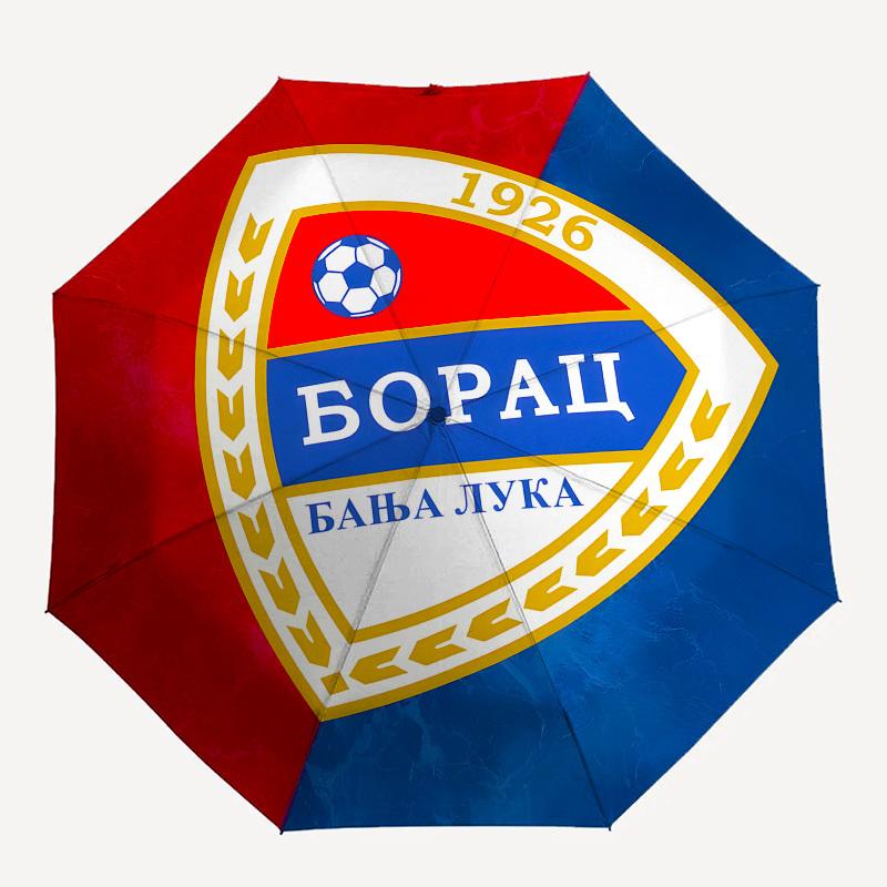 Football Club Borac Banja Luka- Automatic Opening and Closing, 8-rib Structure Portable Umbrella, Suitable for Men and Women in All Seasons