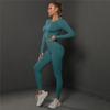 Traje de encaje perfecto para mujer, conjunto de Yoga, chándal de gimnasio de cintura alta, mallas con fruncido en la parte de atrás, ropa deportiva