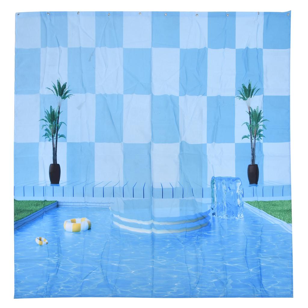 Shower Curtain Waterproof Polyester Decorative Curtain with 12pcs Hook for Bathroom Home Decoration