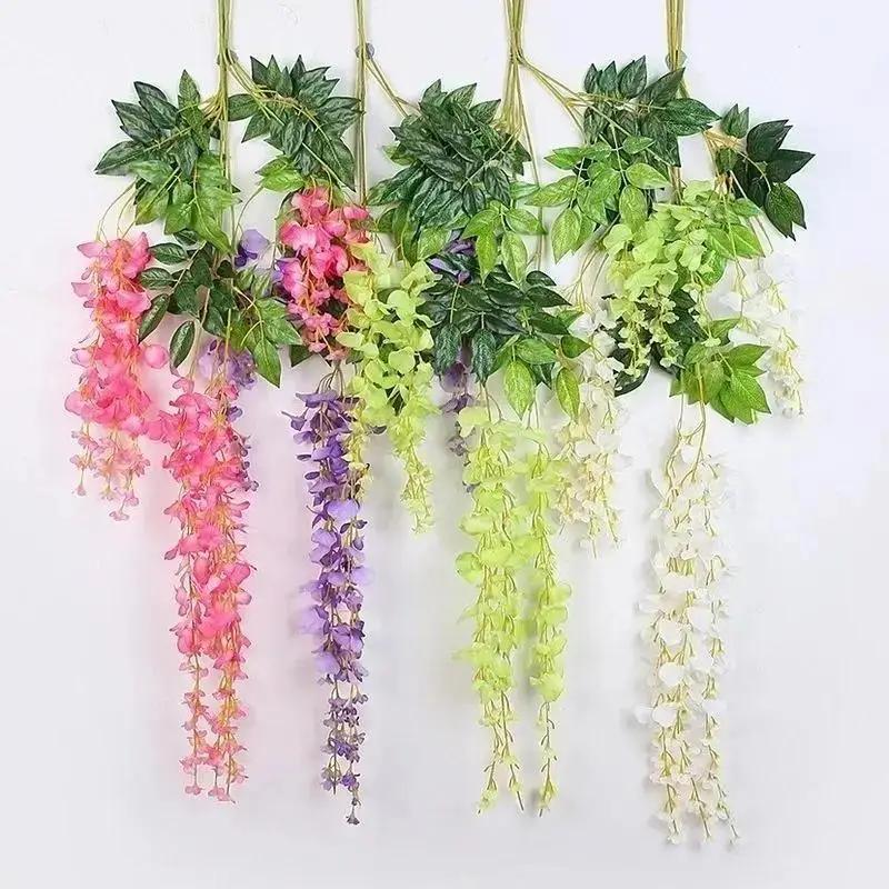 1 Pcs Artificial Wreath Flower Leaves Festive Party Supplies Vase Accessories Wisteria Rattan Christmas Decoration Home Decor