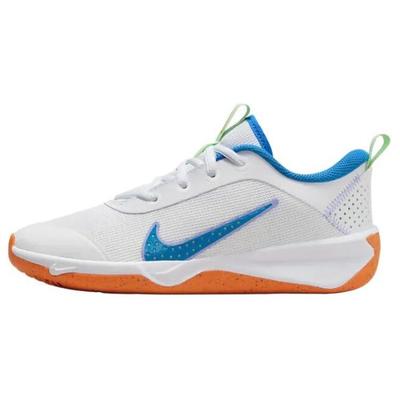Omni Multi-Court GS Blanc Bleu Photo Baskets Enfants Vert Vapeur Orange Total DM9027-107