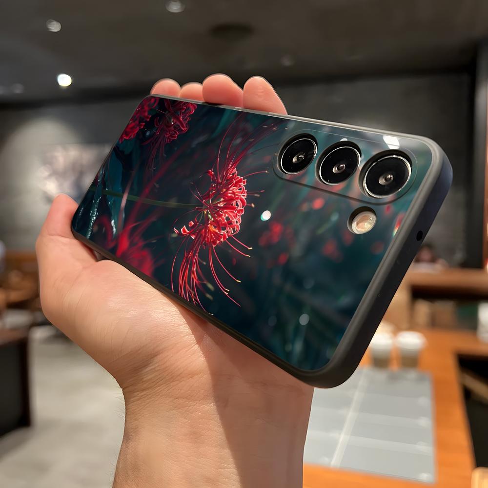 Red Spider Lily Flower Of Hell Phone Case For Samsung A56 A36 A26 A16 A15 A25 A35 A55 A14 A34 A24 A54 Black Soft Shell