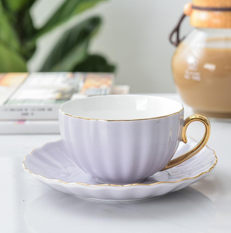 Pink Cute Creative Porcelain Cup and Saucer Ceramics Simple Tea Sets Modern Design Coffee Cups Tazas Para Cafe
