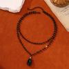 Gotycki Halloweenowy Czarny Nietoperz Łza Wisiorek Naszyjnik dla Kobiet Vintage Dwupoziomowy Kropla Krwi Frędzle Choker Biżuteria Imprezowa dla Dziewcząt