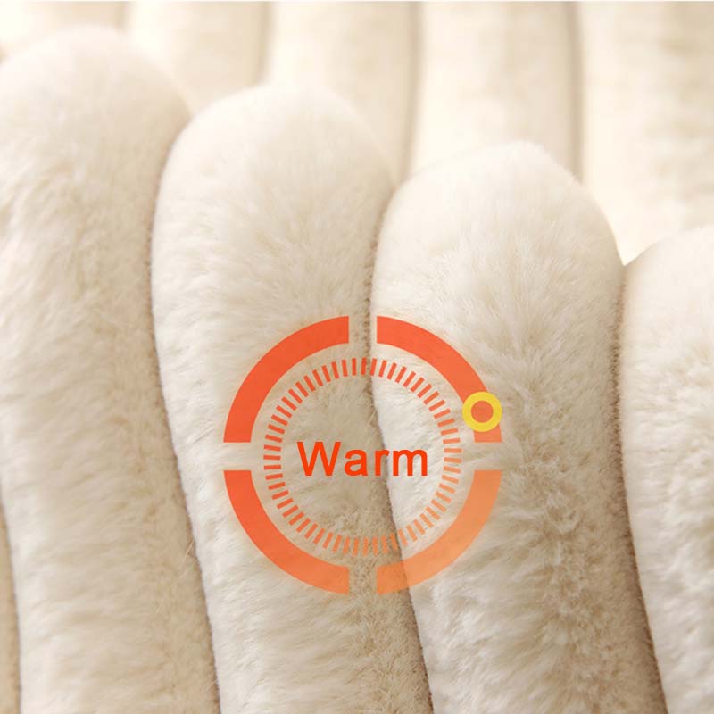 Vinter Varm Stripe Tykke Immitasjon Kaninpels Plysj Sofatrekk Sklisikker Sofa Pute Sklitrekk Håndkle Stue Sofa Teppe L-formet Sofa Cove