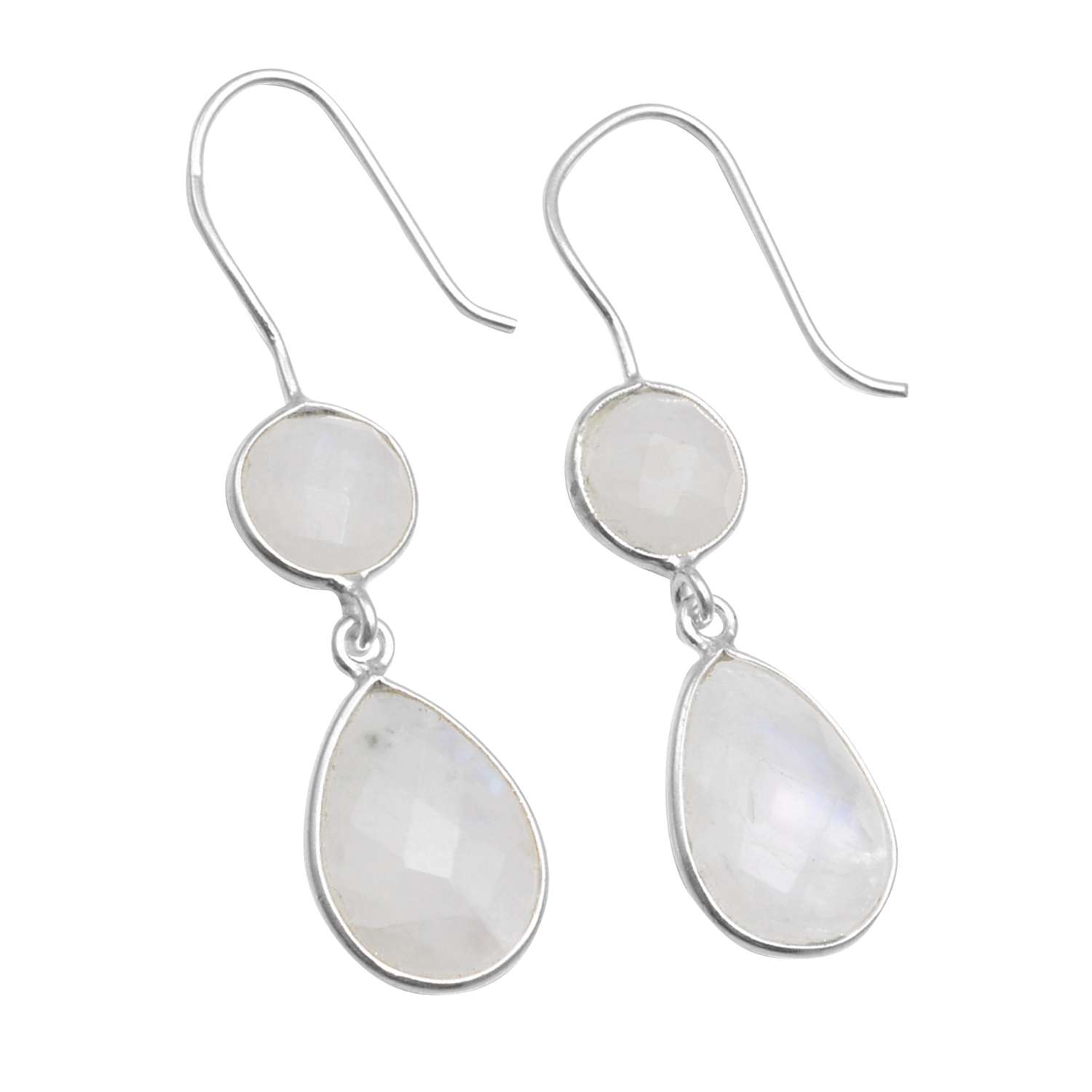 

Rainbow Moonstone Gemstone Earrings Solid 925 Sterling Silver Handmade Earrings Jewelry Gift For Women And Girls E-2920