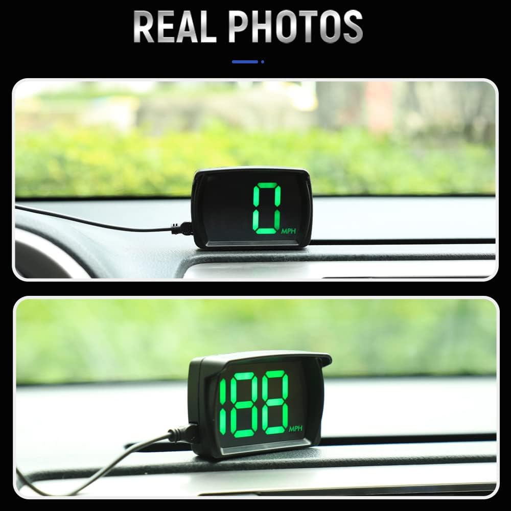 Neues Tachometer HUD GPS Digitaler Geschwindigkeitsmesser MPH Speedo Head-Up-Display für Autos LKW, USB-Kabel Plug & Play (Nur G20 Grün)
