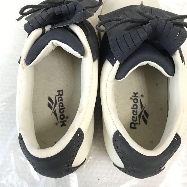 Reebok Çelik Çivili Golf Ayakkabıları Beyaz Lacivert 23cm US6 Nadir Vintage(KULLANILMIŞ)
