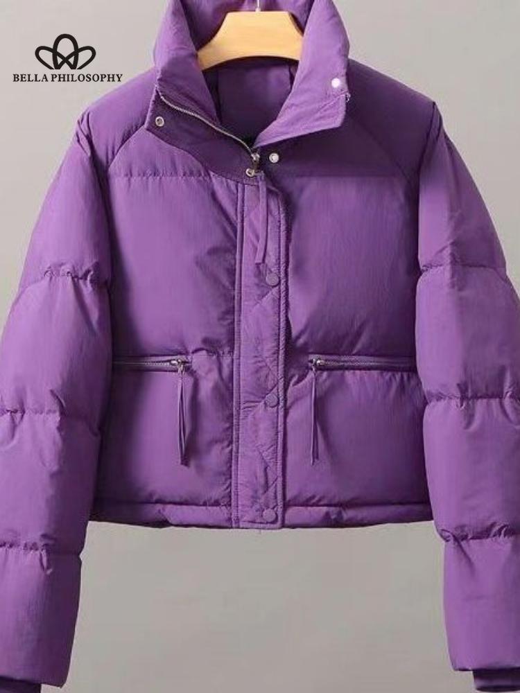 Новое зимнее хлопковое пальто с коротким воротником-стойкой — фото 3