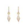 Gold Pave Sparkle 925 Silver Ring Earrings E061-13G