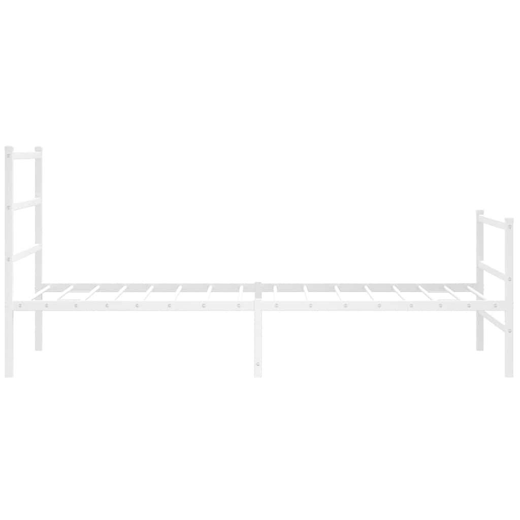 Metal Bed Frame with Headboard and Footboard White 100 x 200 cm