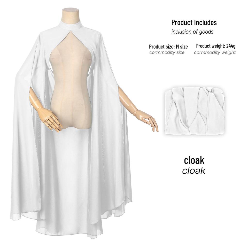 Multicolor Chiffon Gothic Cape: Long Wedding & Halloween Shawl for Women