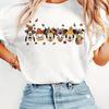 Disney Ladies High Flying Donald Duck Minnie Daisy Pluto Wreath Leaves Pumpkin Soft Round Neck 100% Pure Cotton Printed T-shirt