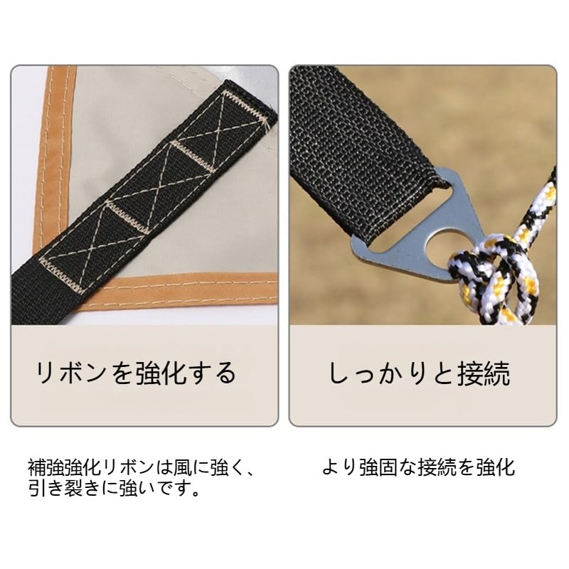 Hexa Tarp Wasserdichtes Tarp Markise Schatten Silberbeschichtung Wassersäule 3000mm Sonnenschutz Wärmeisolierung Leicht Kompakt Campingausrüstung