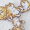 6Pcs/Lot Cute Striped Cats Embroidered Patch Cartoon Animals Applique Fabric Clothing Iron On Patch