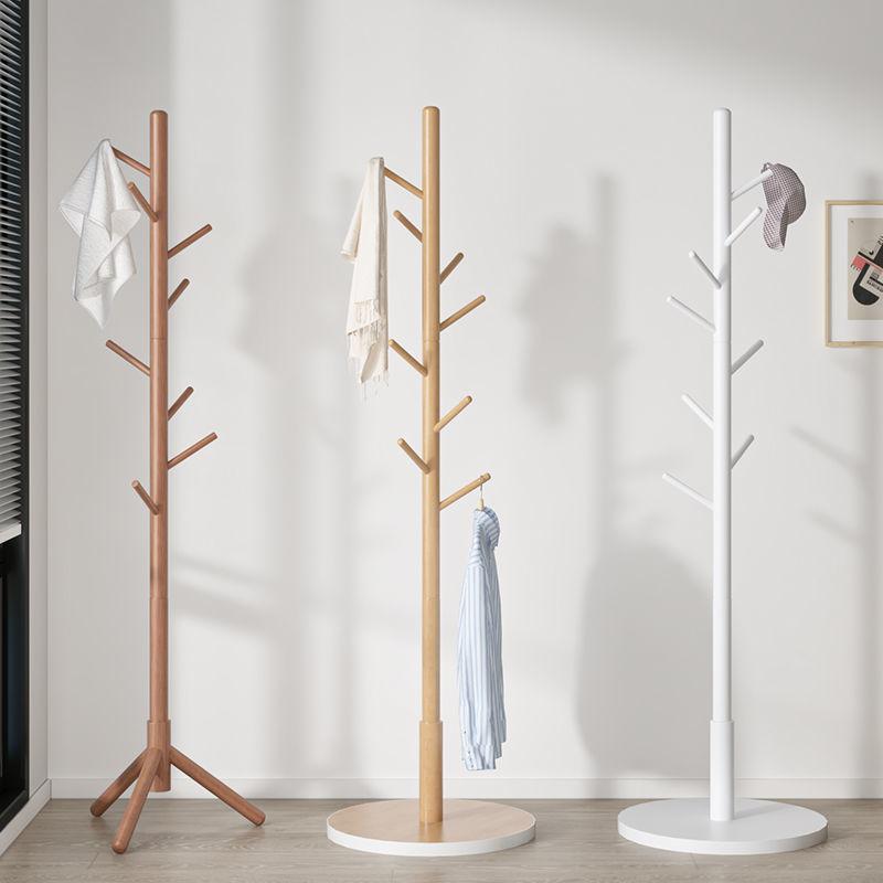 Simple Wood Rod Houseware Portable Closet Hanging Clothes Garment Rack