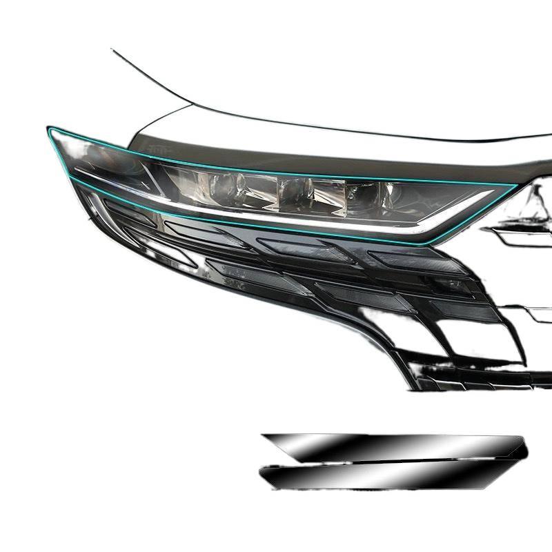 Black Warrior Smoked Headlight & Center Pillar Film for 25 Toyota Alphard Models - TPU Gloss Black