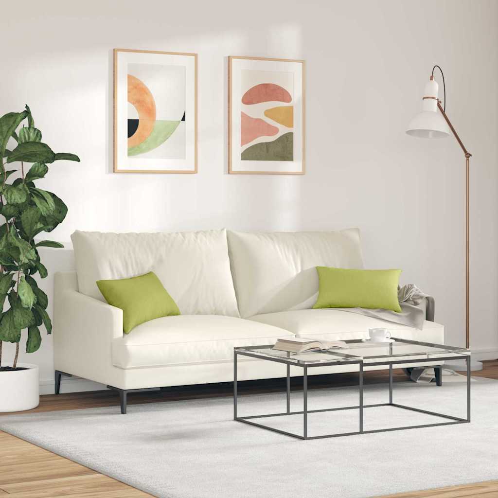 Sofa Cushions 2 Pcs Light Green 50 X 30 Cm Fabric