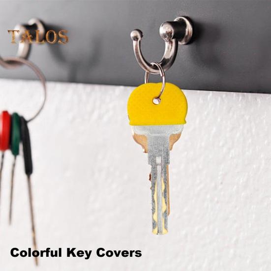 24/32/40 Pcs Colored Key Caps Flexible Round Rubber Key Covers Semi-circular Key Tags Identifiers for House Keys Non Odd-Shaped Keys