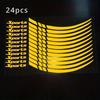 24pcs Reflective Wheel Rim Stickers for Cars & Motorcycles