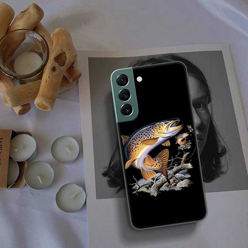 Brown Trout Fly Fishing Phone Case For Samsung A16 A26 A36 A56 Galaxy A02S A12 A52S A13 A23 A33 A53 A54 A34 A24 A14 A22 A32 A42