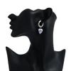 1Pair Blue White Color Ceramic Pendant Earrings Ear Buckle Chinese Style Ear Buckle Hanfu Round Bead Heart-Shaped Earrings