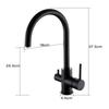 Chrome Dual Handle Filtered Crane For Kitchen, 360 Rotation Water Filter Tap Three Ways Sink Mixer Kitchen Faucet